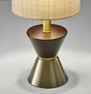 Homeroots Brass Wood Metal Diabolo Table Lamp   372719