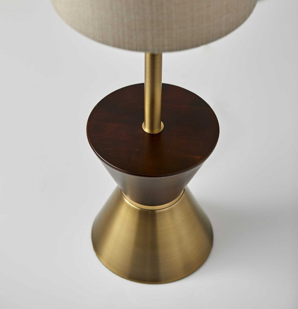 Homeroots Brass Wood Metal Diabolo Table Lamp   372719