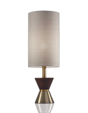 Homeroots Brass Wood Metal Diabolo Table Lamp   372719