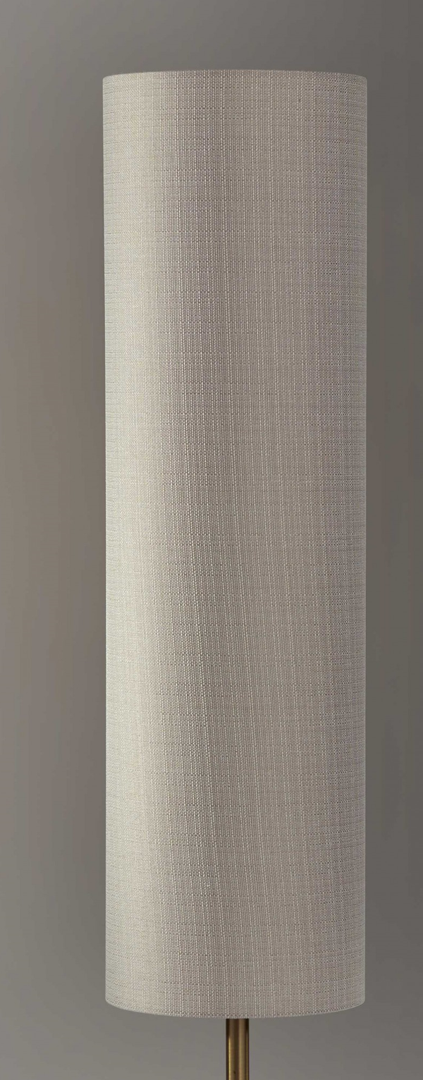 Homeroots 59" Brass And Wood Textured Cylinder Beige Floor Lamp  Metal 372720