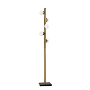 Homeroots Swirled Sphere Brass Metal Led Floor Lamp  Metal 372723