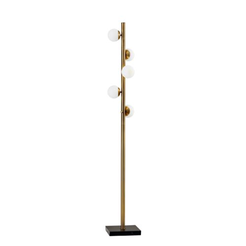 Homeroots Swirled Sphere Brass Metal Led Floor Lamp  Metal 372723