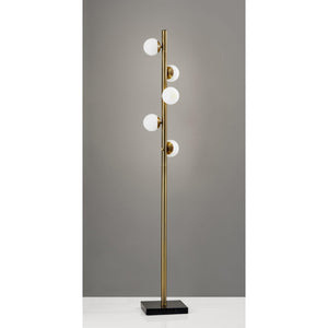 Homeroots Swirled Sphere Brass Metal Led Floor Lamp  Metal 372723