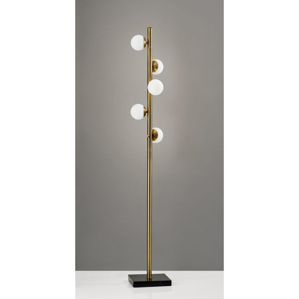 Homeroots Swirled Sphere Brass Metal Led Floor Lamp  Metal 372723