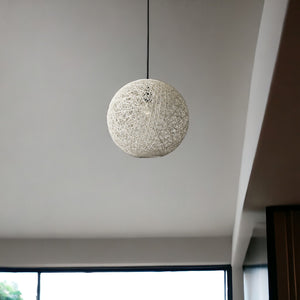 Homeroots Groovy Rattan String Shade Large Pendant Light  Rattan 372726