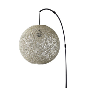 HomeRoots 77" Antiqued Bronze Arched Floor Lamp - Elegant Wicker Globe Shade for Cozy Modern Lighting Solutions 372727