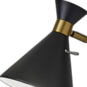 Homeroots Asymmetrical Diabolo Black Metal Desk Lamp   372728