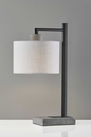 Homeroots 23" Gray Metal Novelty Table Lamp With White Empire Shade   372730