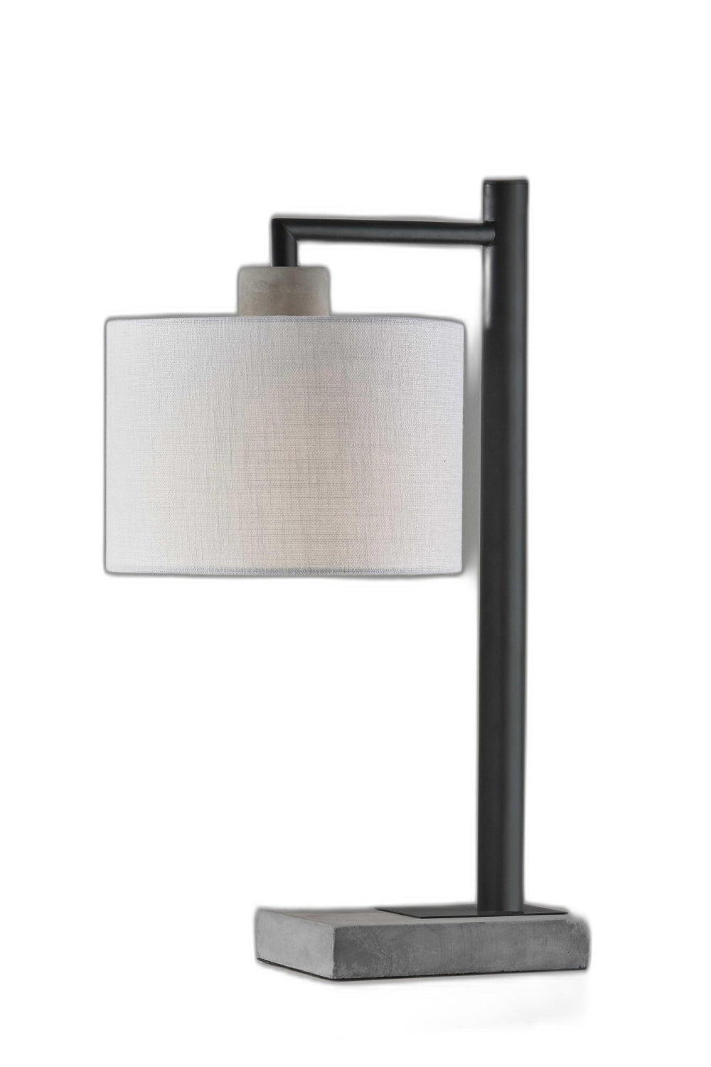 HomeRoots 23" Gray Metal Table Lamp with White Empire Shade - Elegant Illumination for Any Room Decor 372730