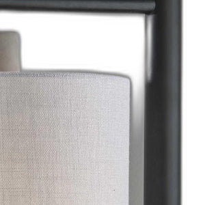 HomeRoots 23" Gray Metal Table Lamp with White Empire Shade - Elegant Illumination for Any Room Decor 372730