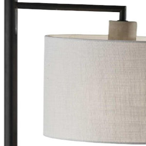 HomeRoots 61" Stylish Arc Floor Lamp with White Fabric Shade - Modern Industrial Design for Living Room & Office 372731