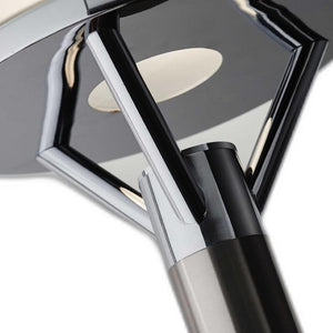 HomeRoots Frosted Glass Shade Torchiere in Brushed Steel - Modern Uplighting for Living Room & Office Decor 372732