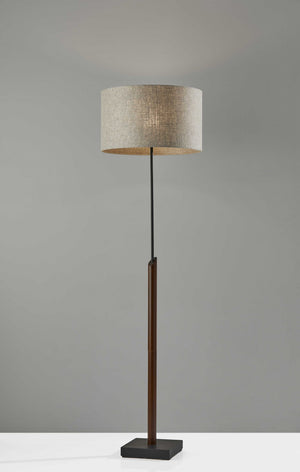HomeRoots 63" Beige And Black Floor Lamp – Elegant Drum Shade for Cozy Ambiance in Any Room Décor Style 372735