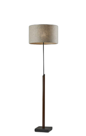 HomeRoots 63" Beige And Black Floor Lamp – Elegant Drum Shade for Cozy Ambiance in Any Room Décor Style 372735
