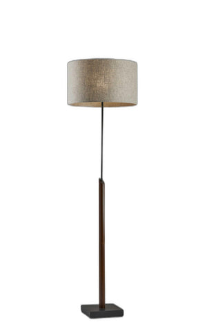 HomeRoots 63" Beige And Black Floor Lamp – Elegant Drum Shade for Cozy Ambiance in Any Room Décor Style 372735