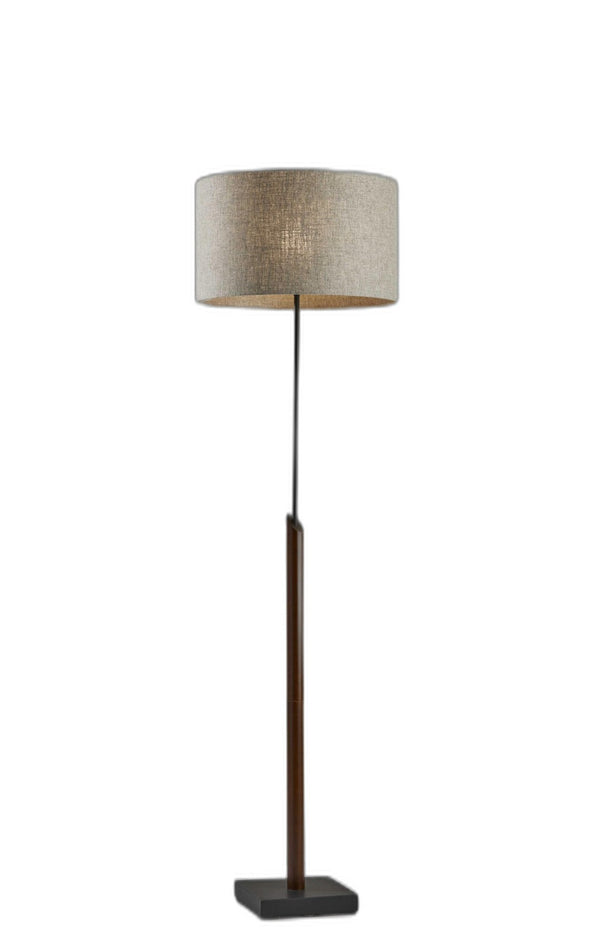 HomeRoots 63" Beige And Black Floor Lamp – Elegant Drum Shade for Cozy Ambiance in Any Room Décor Style 372735
