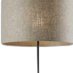 HomeRoots 63" Beige And Black Floor Lamp – Elegant Drum Shade for Cozy Ambiance in Any Room Décor Style 372735