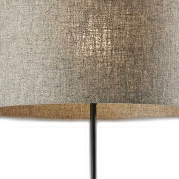 HomeRoots 63" Beige And Black Floor Lamp – Elegant Drum Shade for Cozy Ambiance in Any Room Décor Style 372735