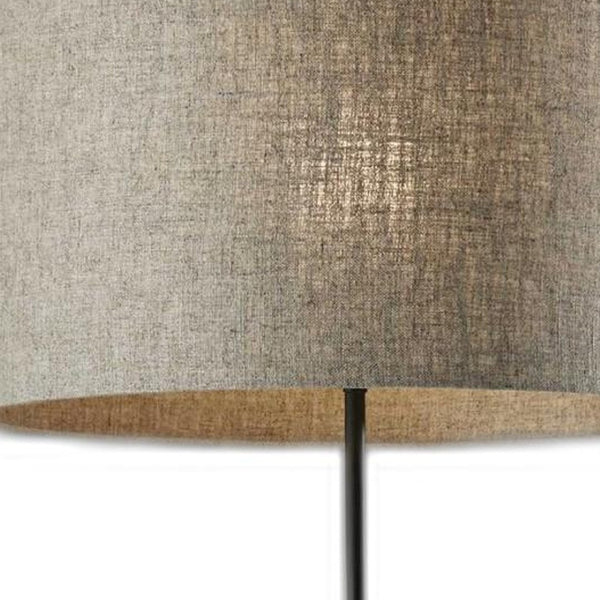 HomeRoots 63" Beige And Black Floor Lamp – Elegant Drum Shade for Cozy Ambiance in Any Room Décor Style 372735