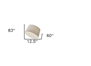 HomeRoots 83" Silver Arc Floor Lamp with Elegant White Linen Shade for Modern Living Room Ambiance Brushed steel 372739