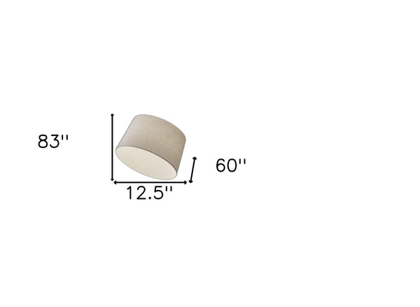 HomeRoots 83" Silver Arc Floor Lamp with Elegant White Linen Shade for Modern Living Room Ambiance Brushed steel 372739