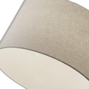 HomeRoots 83" Silver Arc Floor Lamp with Elegant White Linen Shade for Modern Living Room Ambiance Brushed steel 372739