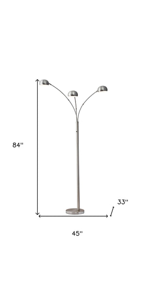 Homeroots 84" Steel Three Light Tree Floor Lamp With Silver Metal Bell Shades  Metal 372740