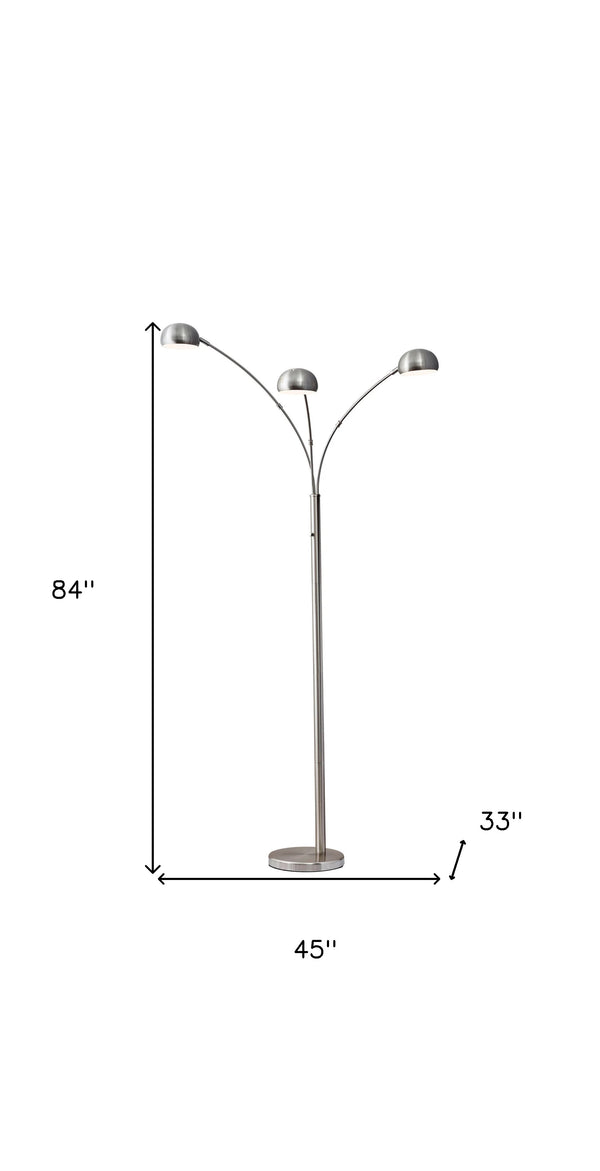 Homeroots 84" Steel Three Light Tree Floor Lamp With Silver Metal Bell Shades  Metal 372740