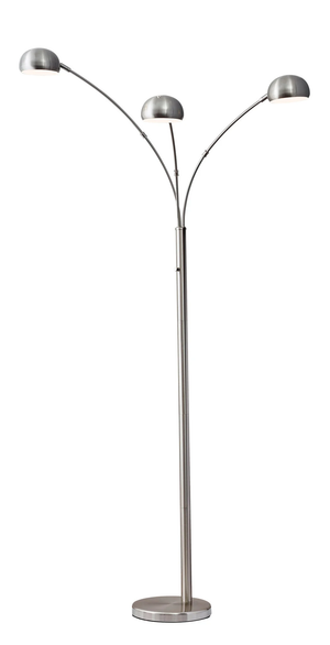 Homeroots 84" Steel Three Light Tree Floor Lamp With Silver Metal Bell Shades  Metal 372740