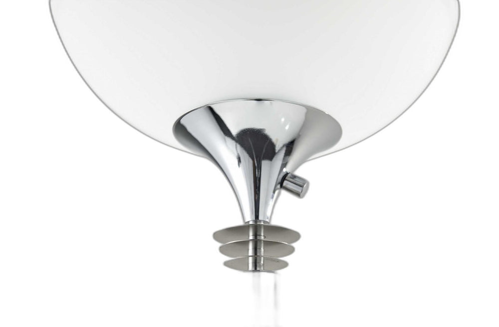 HomeRoots 72" Contemporary Floor Lamp with Elegant White Glass Shade for Modern Home Decor and Lighting Chrome 372742