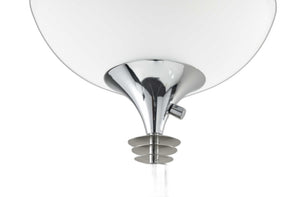 HomeRoots 72" Contemporary Floor Lamp with Elegant White Glass Shade for Modern Home Decor and Lighting Chrome 372742