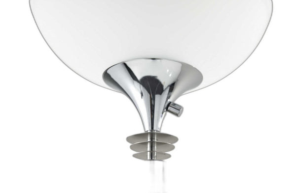 HomeRoots 72" Contemporary Floor Lamp with Elegant White Glass Shade for Modern Home Decor and Lighting Chrome 372742