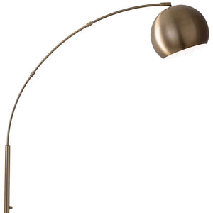 Homeroots 78" Brass Arc Floor Lamp With Brass Solid Color Bowl Shade Brass Metal 372754