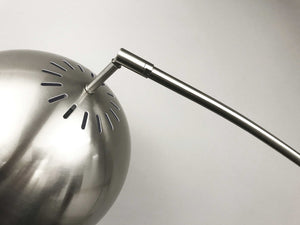 Homeroots 78" Steel Arc Floor Lamp With Silver Solid Color Bowl Shade Brushed Steel Metal 372755