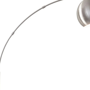 Homeroots 78" Steel Arc Floor Lamp With Silver Solid Color Bowl Shade Brushed Steel Metal 372755
