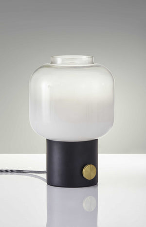 HomeRoots Mod Pod Glass Table Lamp – Modern Vintage Design with Frosted Shade for Stylish Ambient Lighting Black 372774