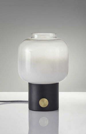HomeRoots Mod Pod Glass Table Lamp – Modern Vintage Design with Frosted Shade for Stylish Ambient Lighting Black 372774