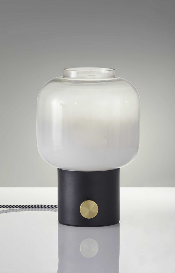 HomeRoots Mod Pod Glass Table Lamp – Modern Vintage Design with Frosted Shade for Stylish Ambient Lighting Black 372774