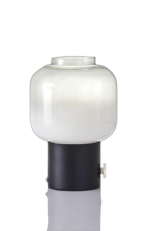 HomeRoots Mod Pod Glass Table Lamp – Modern Vintage Design with Frosted Shade for Stylish Ambient Lighting Black 372774