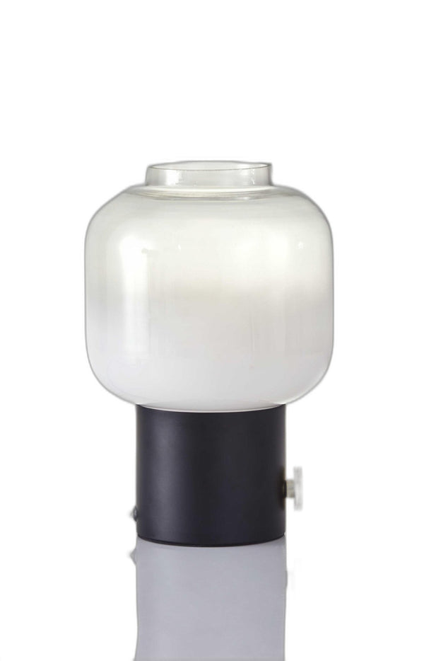 HomeRoots Mod Pod Glass Table Lamp – Modern Vintage Design with Frosted Shade for Stylish Ambient Lighting Black 372774
