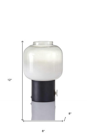 HomeRoots Mod Pod Glass Table Lamp – Modern Vintage Design with Frosted Shade for Stylish Ambient Lighting Black 372774