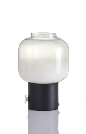 HomeRoots Mod Pod Glass Table Lamp – Modern Vintage Design with Frosted Shade for Stylish Ambient Lighting Black 372774