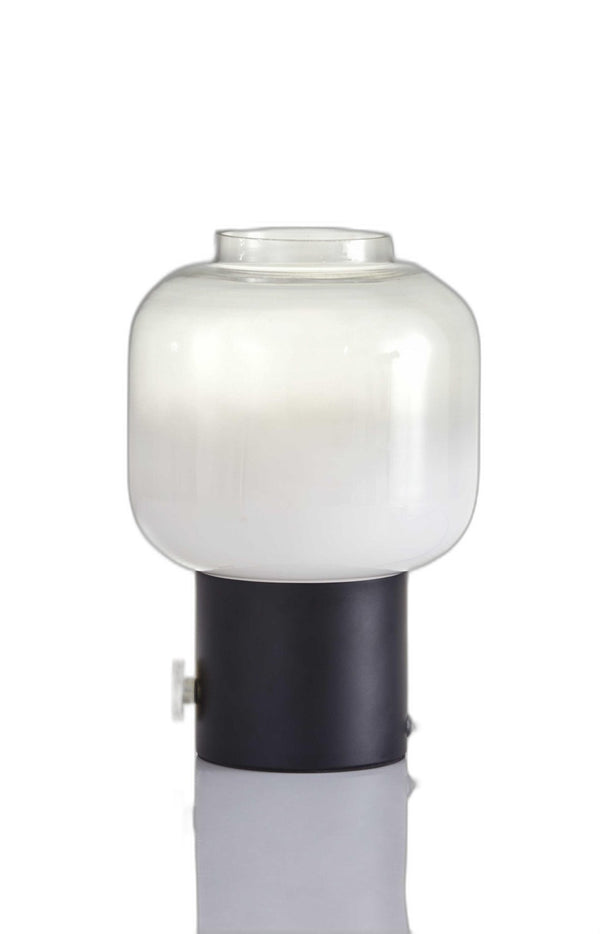 HomeRoots Mod Pod Glass Table Lamp – Modern Vintage Design with Frosted Shade for Stylish Ambient Lighting Black 372774