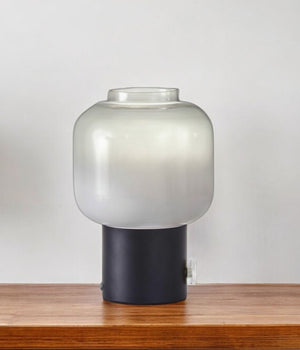 HomeRoots Mod Pod Glass Table Lamp – Modern Vintage Design with Frosted Shade for Stylish Ambient Lighting Black 372774