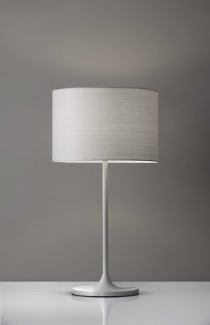 Homeroots White On White Metal Table Lamp White  372789