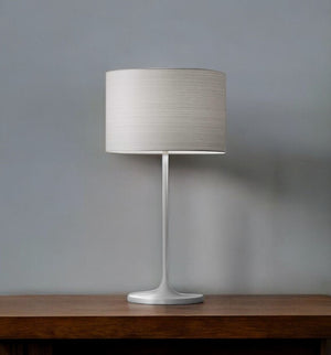 HomeRoots White Scandinavian Table Lamp - Minimalist Metal Base with Japanese Paper Shade for Elegant Lighting White 11.'5" X 11.'5" X 22.'5" 372789