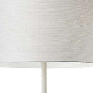 Homeroots 60" White Metal Floor Lamp With White Drum Shade White Metal 372791