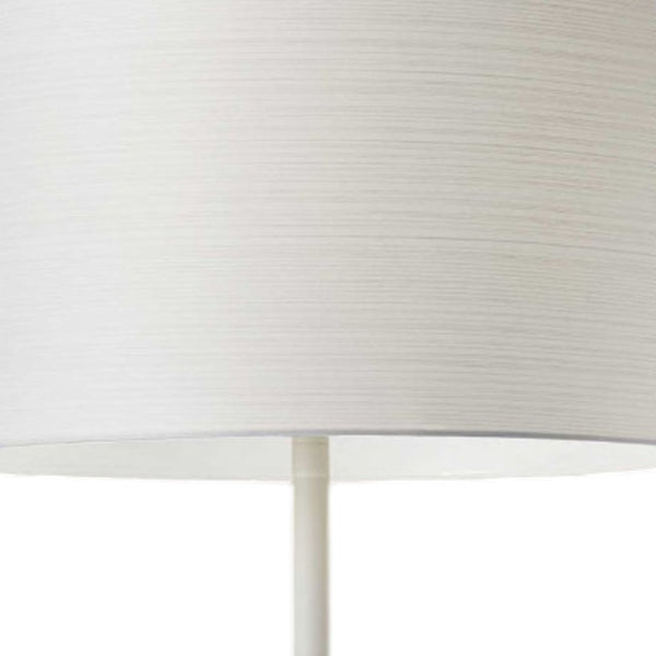 Homeroots 60" White Metal Floor Lamp With White Drum Shade White Metal 372791