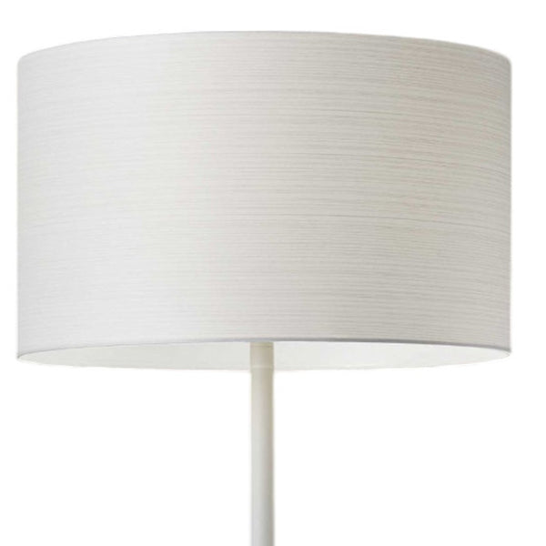 Homeroots 60" White Metal Floor Lamp With White Drum Shade White Metal 372791