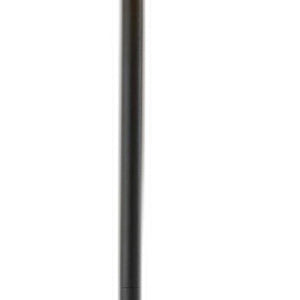 Homeroots 60" Black Traditional Shaped Floor Lamp With Brown Drum Shade Black Metal 372792